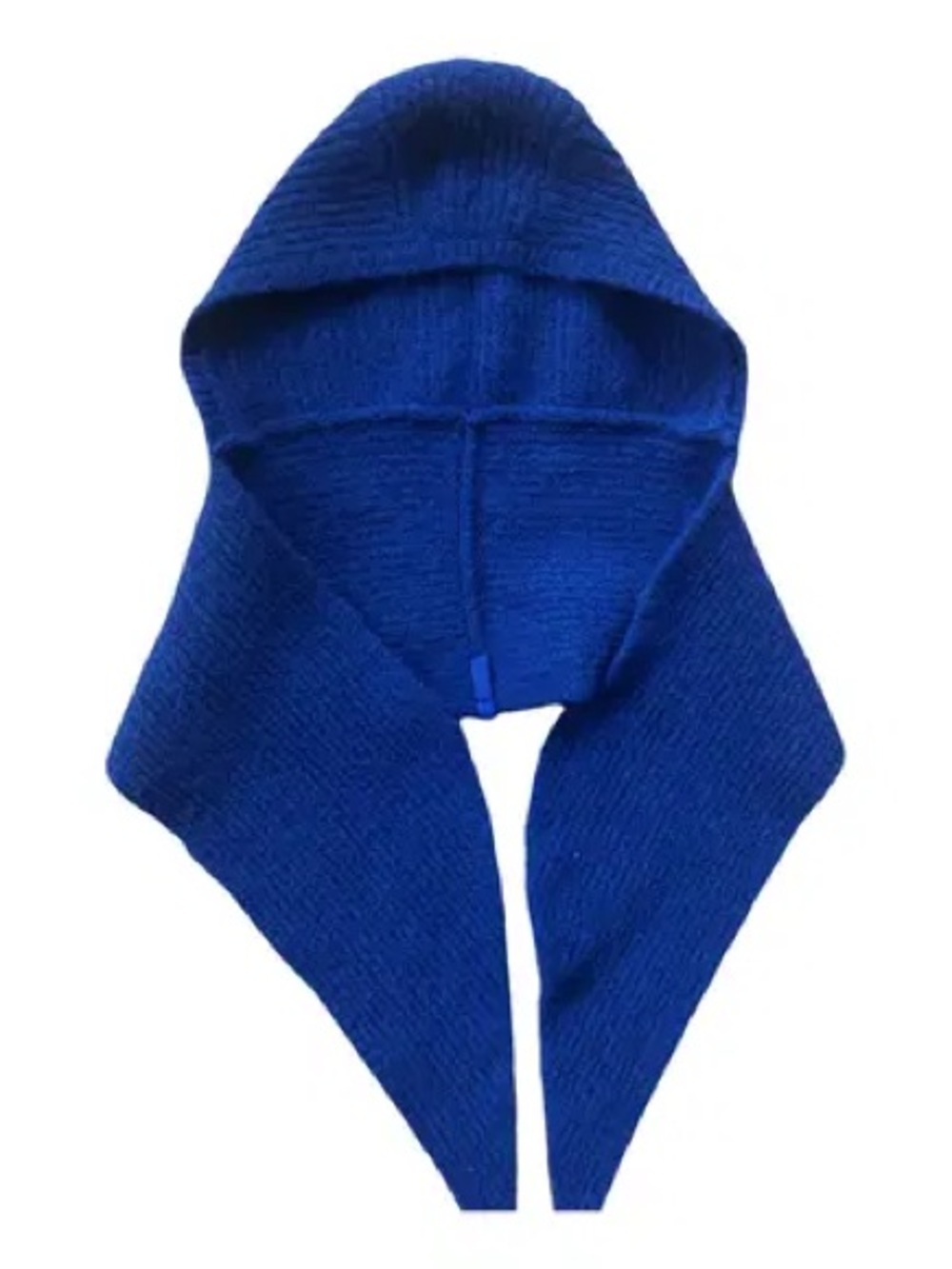 Paloma Wool Blue Solid Knit Wool Hooded Scarf Wrap